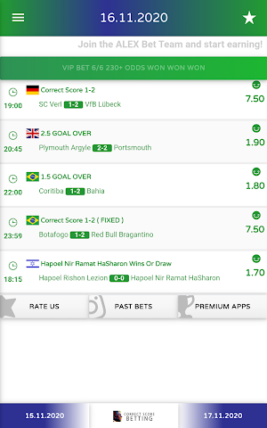 Alex Ferguso VIP Correct Score Betting Tips Screenshot 2