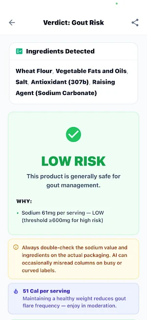 Gout Food Scanner Screenshot 2
