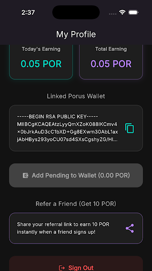 Get Scroll- Earn Free POR Coin Screenshot 0