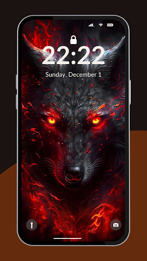 Fire Wolf Wallpaper 4K Screenshot 1
