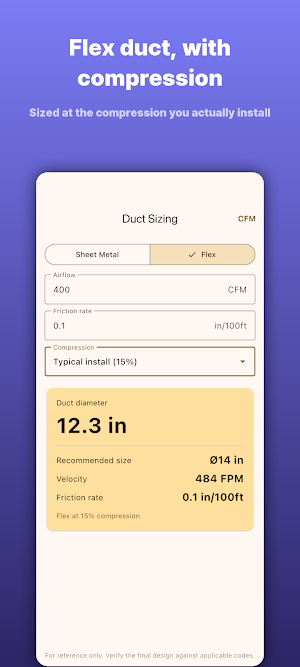 Duct Calc: HVAC Duct Sizer Screenshot 2