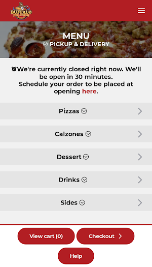 Buffalo Pizza & Wings Screenshot 1