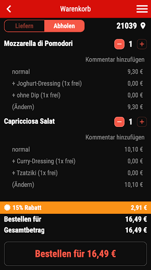 Pinoccio Lieferservice Screenshot 1