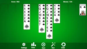 Spider solitaire classic : free offline card game Screenshot 3