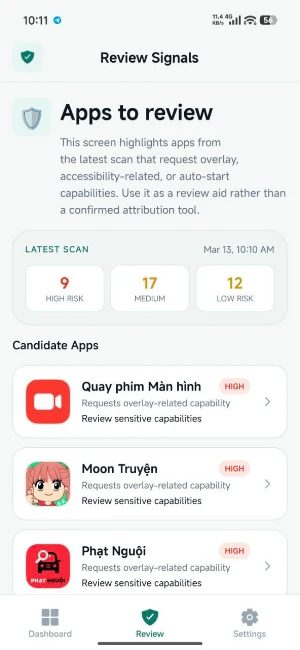 App Risk Scanner Screenshot 1