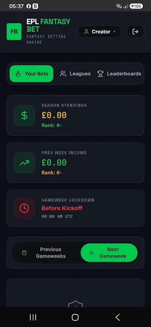 EPL Fantasy Bet Screenshot 0