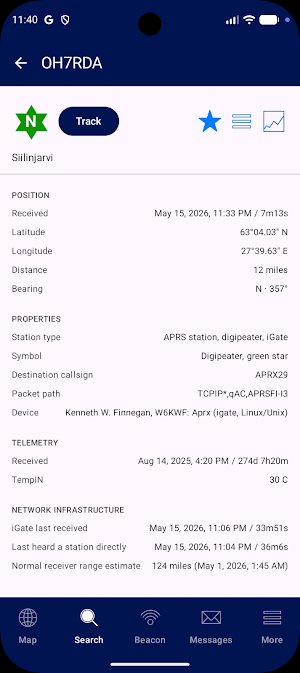 aprs.fi – APRS app Screenshot 2