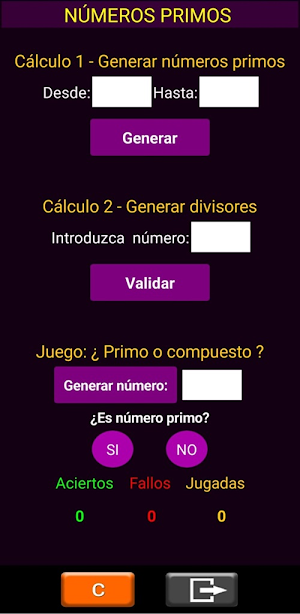Números primos y juego Screenshot 0