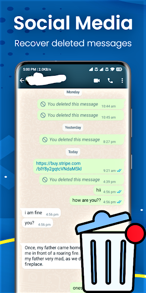 Recover deleted messages : WA Screenshot 1