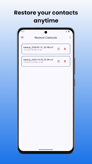 Contacts Backup & Restore Screenshot 3