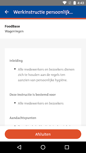 FoodBase Hygienetool Screenshot 2