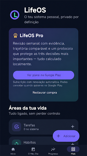 LifeOS: Agenda, Hábitos e Foco Screenshot 3