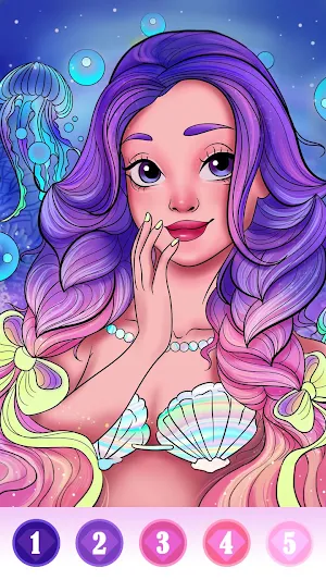Princess color by number: Coloring games offline Screenshot 3