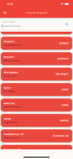 French English Dictionary Screenshot 1