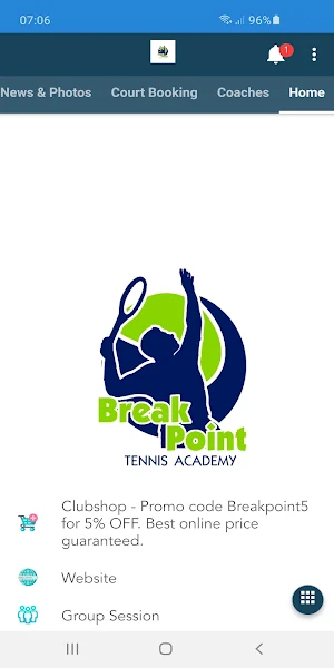 Breakpoint Tennis Academy Screenshot 1