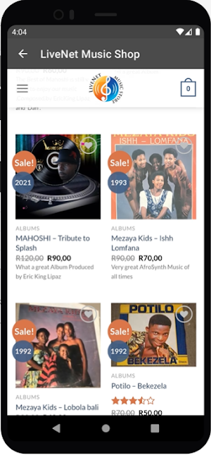 LiveNet Music Shop Screenshot 0
