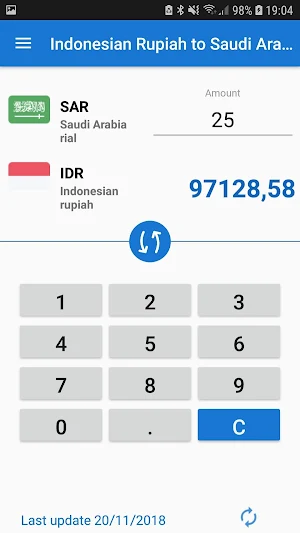Indonesian rupiah Saudi riyal Screenshot 1