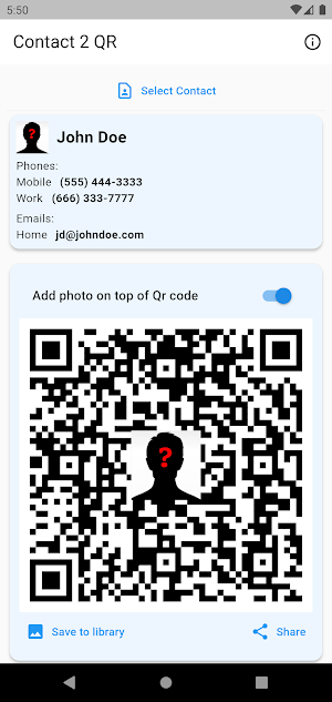 Contact 2 QR Screenshot 2