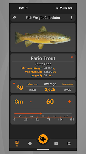 Fish Weight Calculator Screenshot 0