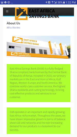 East Africa Savings Bank Mobil Screenshot 1