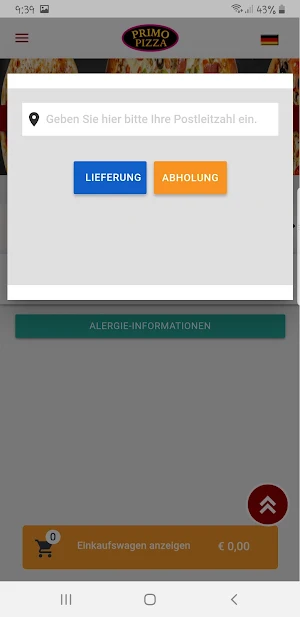 Primo Pizza Heimservice Screenshot 2