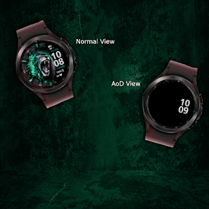 Cyan Lion Watch Face WearOs Screenshot 1