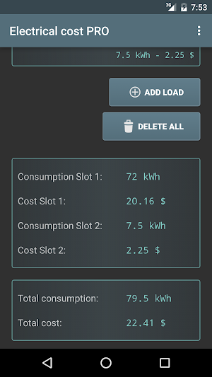 Electrical Cost Screenshot 1