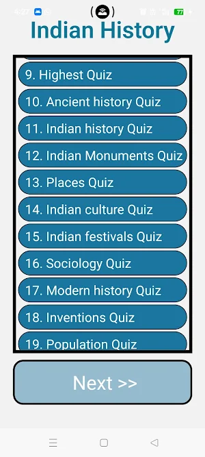 Indian History Test Screenshot 2