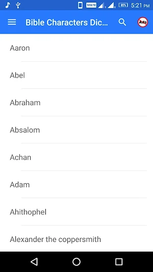 Bible Characters Dictionary Screenshot 1
