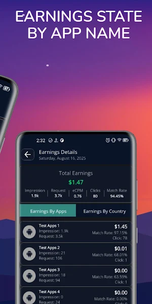Ad Earnings Tracker-Admob Data Screenshot 1