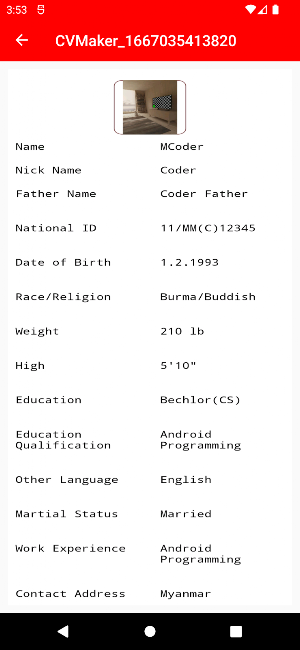 CV Maker Screenshot 0