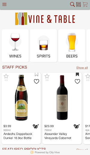 Vine & Table App Screenshot 1