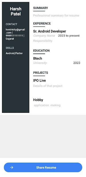 Resume Maker Screenshot 2