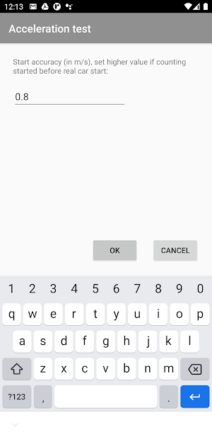 Acceleration test Screenshot 1