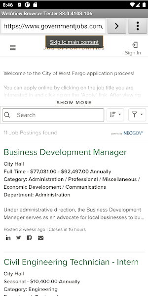 West Fargo Gov Screenshot 1
