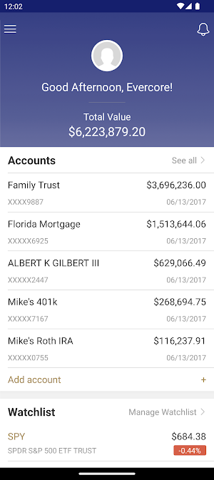 Evercore Wealth and Trust Screenshot 1