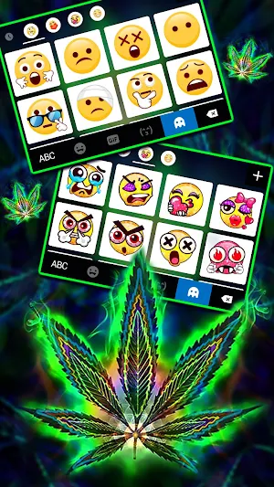 Neon Weed Illusion Keyboard Background Screenshot 3
