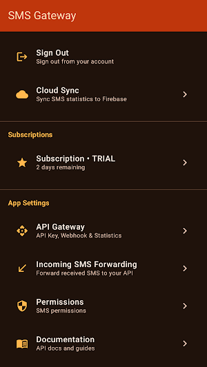 SMS Gateway API Screenshot 1
