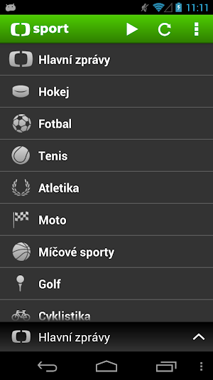 ČT sport Screenshot 2