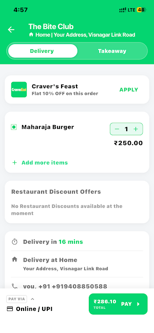 CraveEat: Food Delivery Screenshot 2