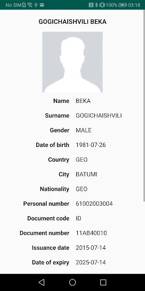 NFC Passport Reader Screenshot 2