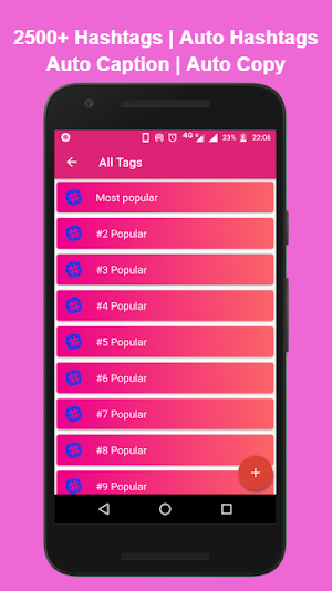 HashTags for Instagram Facebook Twitter Like App Screenshot 0