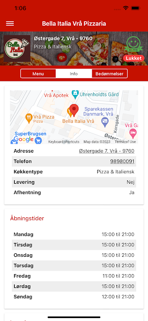 Bella Italia Vrå Pizzaria Screenshot 1