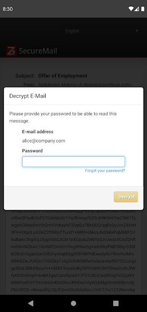 Z1 SecureMail Viewer Screenshot 1