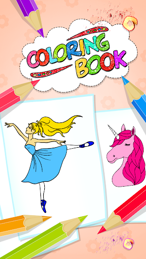 Coloring Book  - Animals,Princess,Fruits,Vehicles Screenshot 3