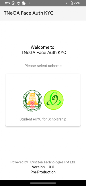 TNeGA Face Auth KYC App Screenshot 0