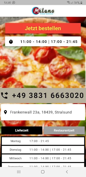 Milano Pizza Stralsund Screenshot 1