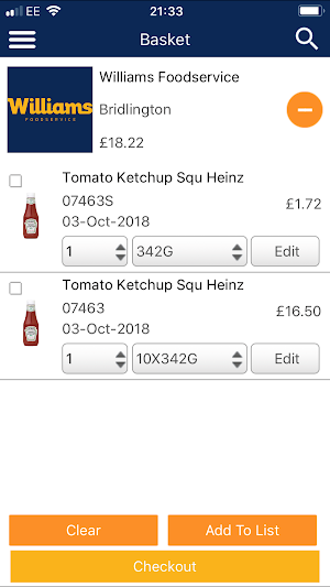 Williams Foodservice Screenshot 3