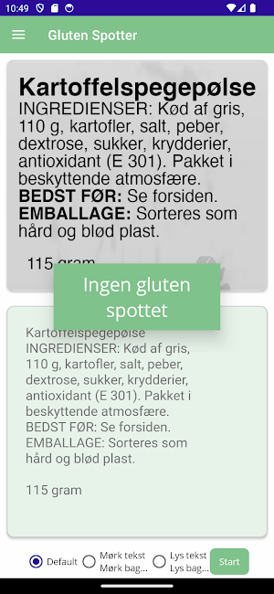 Gluten Spotter Screenshot 2