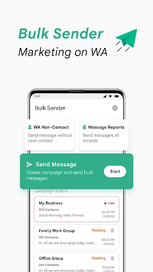 Bulk Sender - Marketing on WA Screenshot 1